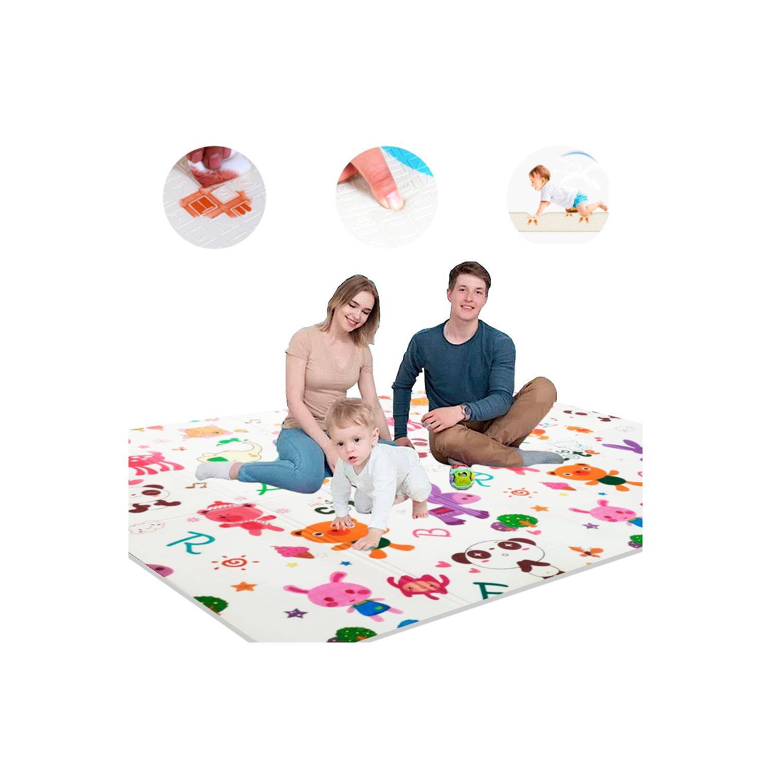 Piso alfombra plegable para bebés y niños 180x200 cm GENERICO