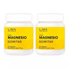 LIMA NATURALS - Gomitas con Magnesio Sabor Fresa Lima Naturals 60 unidades Pack x 2