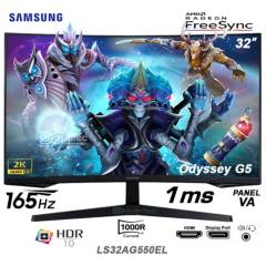 Monitor 32” Samsung LS32AG550EL Odyssey G5 Curvo 165HZ 1MS VA HDR10