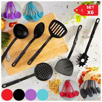 Set de cucharones para cocina x6 SW000414 Negro