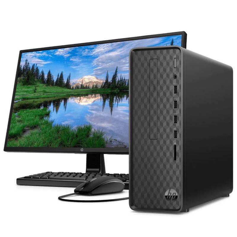 HP - HP PC Slim Desktop S01-pF1004bla Core i3 4GB 1TB Win10  Monitor HP V22 FHD - 2A5V0AA