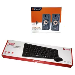 TEROS - Kit combo teclado y mouse inalámbricos TEROS TE-4031N parlantes U-9003