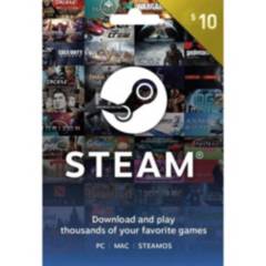 Steam Wallet Gift Card 10 USD - Código Steam PC [Digital]
