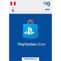 PSN Gift Card 10 Perú Tarjeta PlayStation Network $10 PS5 PS4 Digital