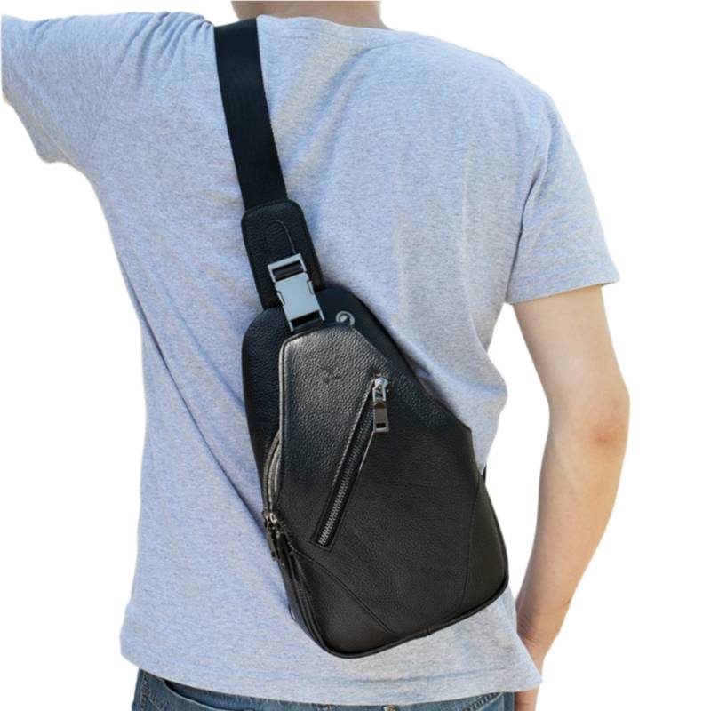 Mochila Morral Bandolera Riñonera de Cuero Pu Accesorio para Hombre INSPIRA