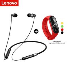 LENOVO - Audifonos Bluetooth Lenovo HE05  Reloj Pulsera Digital