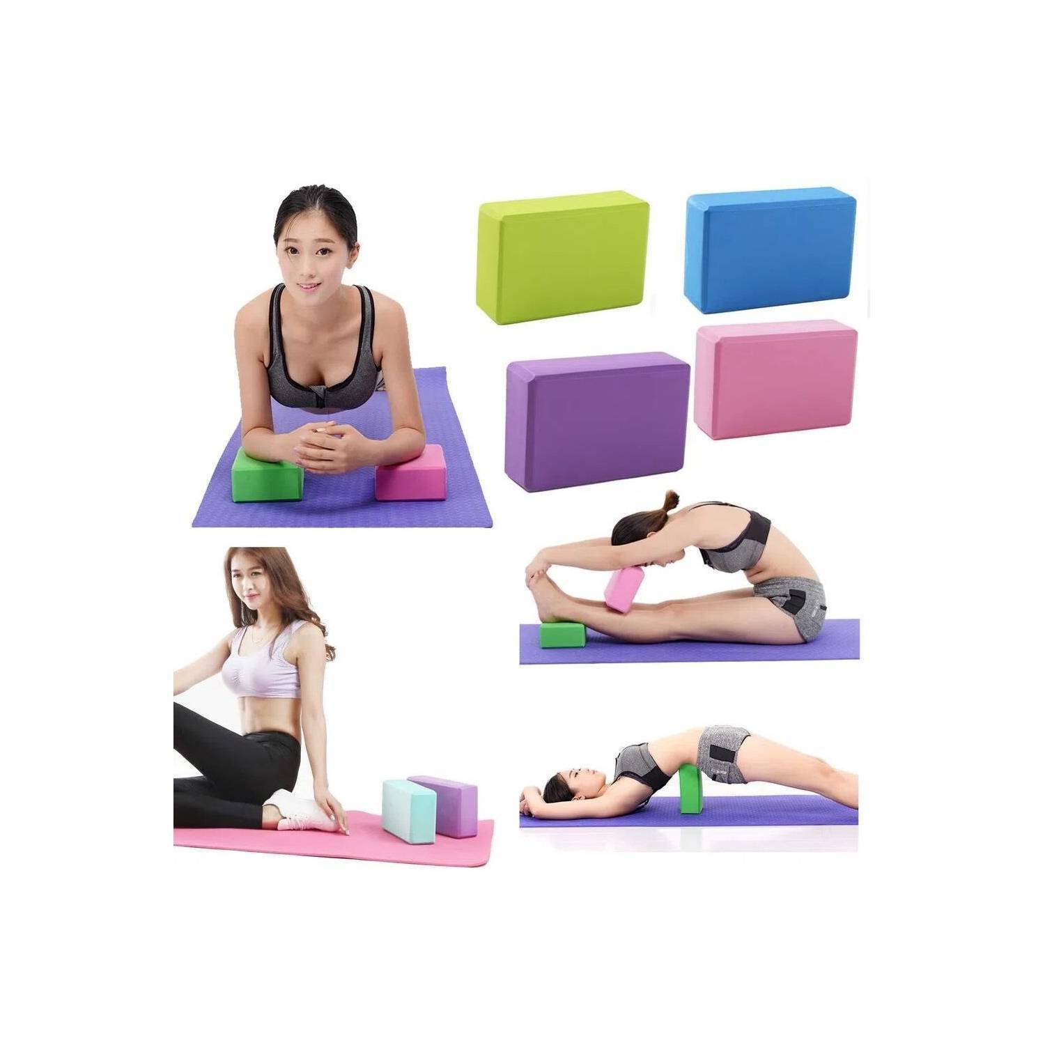 2x Yoga Block Foaming Foam Brick Exercise Fitness Gym Pilates Fitness Sport  Tool 