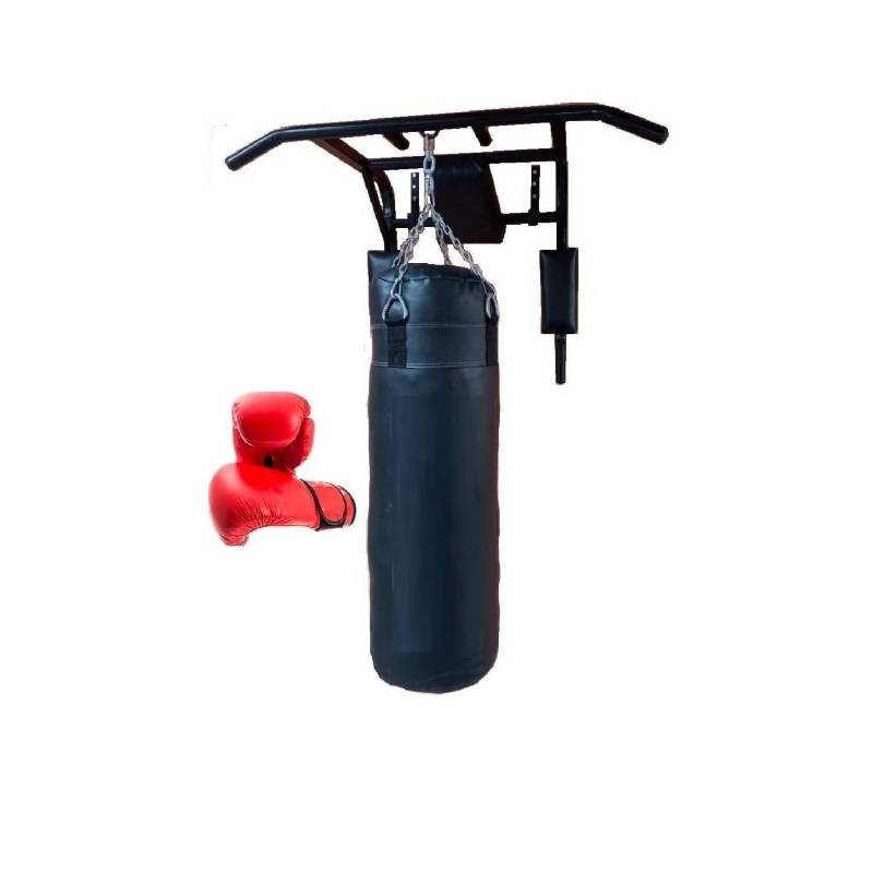 Saco de Boxeo Vacio de 120 cm. con Rack , Cadena y Guantes de Boxeo