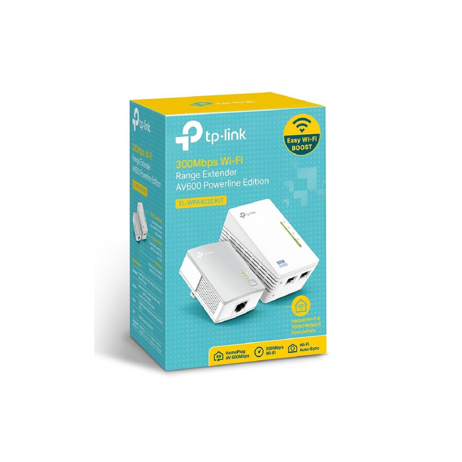 TPLINK Kit Extensor Powerline PLC WiFi AV600 a 300 Mbps wpa4226 con enchufe  chuco