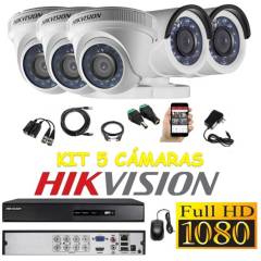 HIKVISION - kit 5 Cámaras Seguridad FULLHD Hikvision