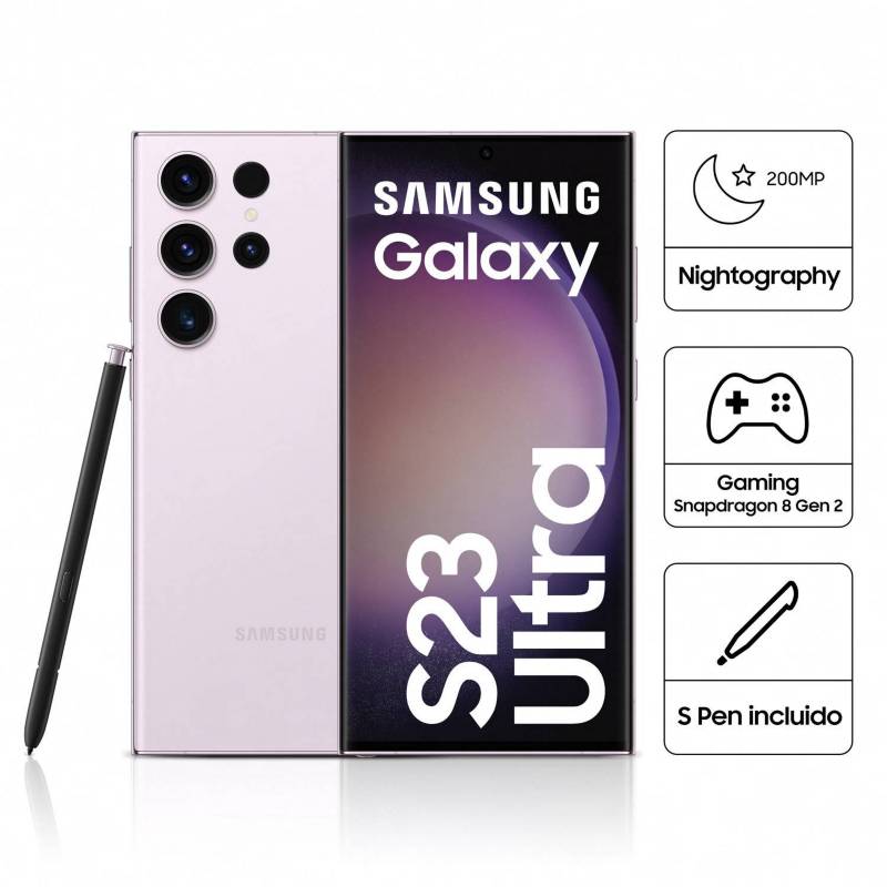 Samsung Galaxy S23 Ultra en Lavanda con 512GB de ROM y 12GB de RAM,  Desbloqueado