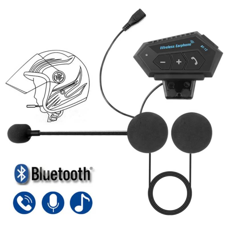 Manos Libres Bluetooth Para Moto - negro