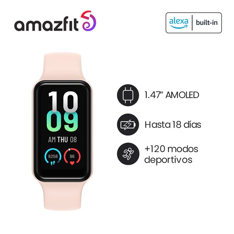 AMAZFIT - Amazfit Band 7 Rosado - 1.47” 120 modos deportivos