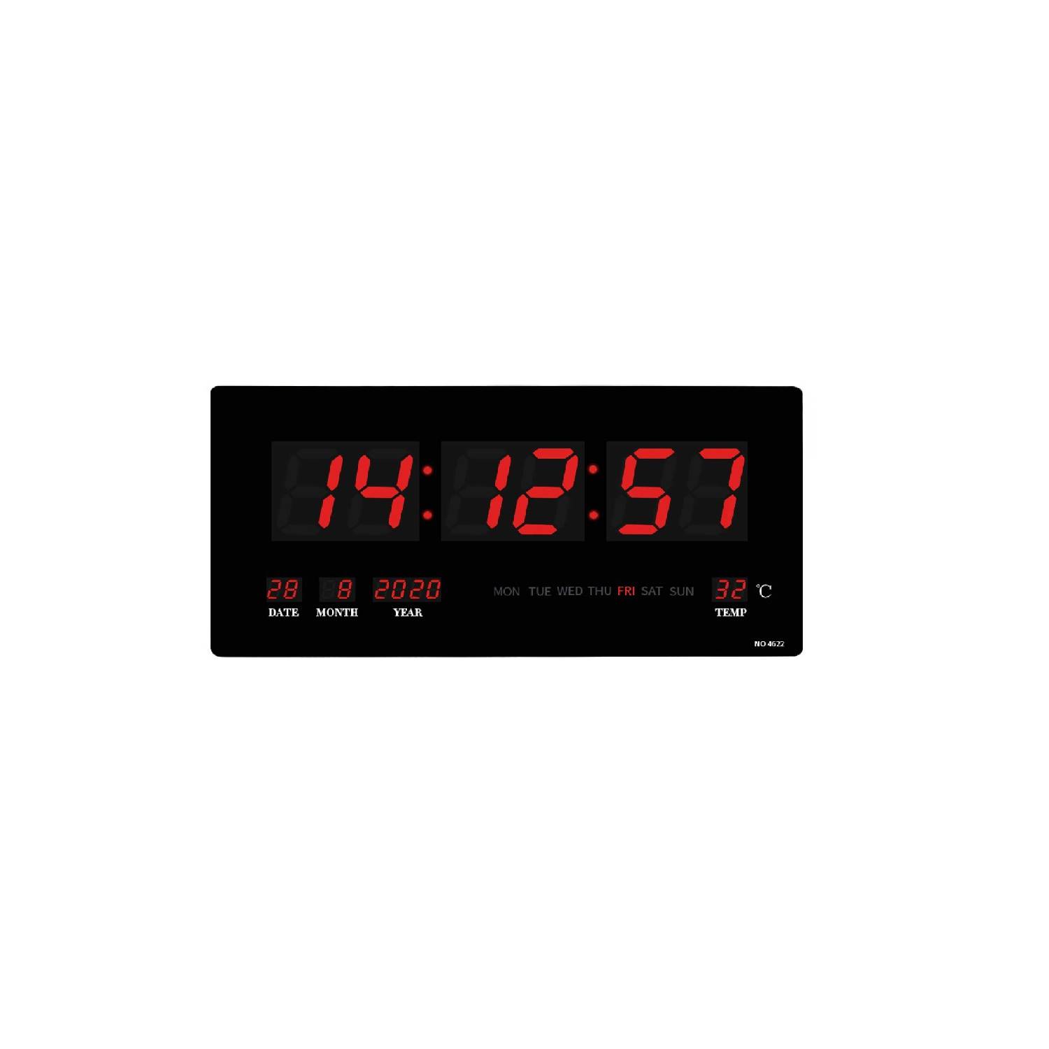 Reloj Digital De Pared Calendario Hora C° GENERICO