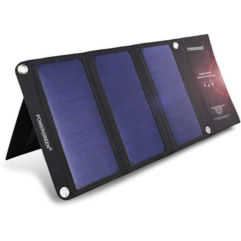 Panel solar portatil 21W Cargador solar plegable de 2 puertos USB 18V