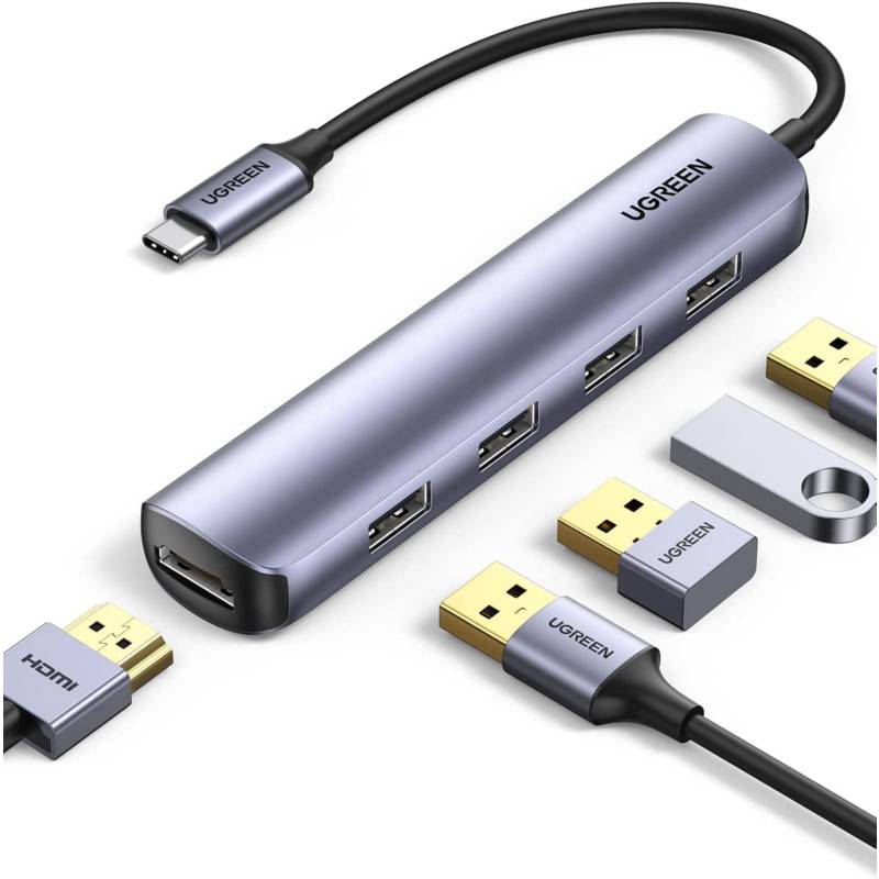 UGREEN - Adaptador Hub USB Tipo C Multipuerto HDMI 4 USB 3.0 Ugreen