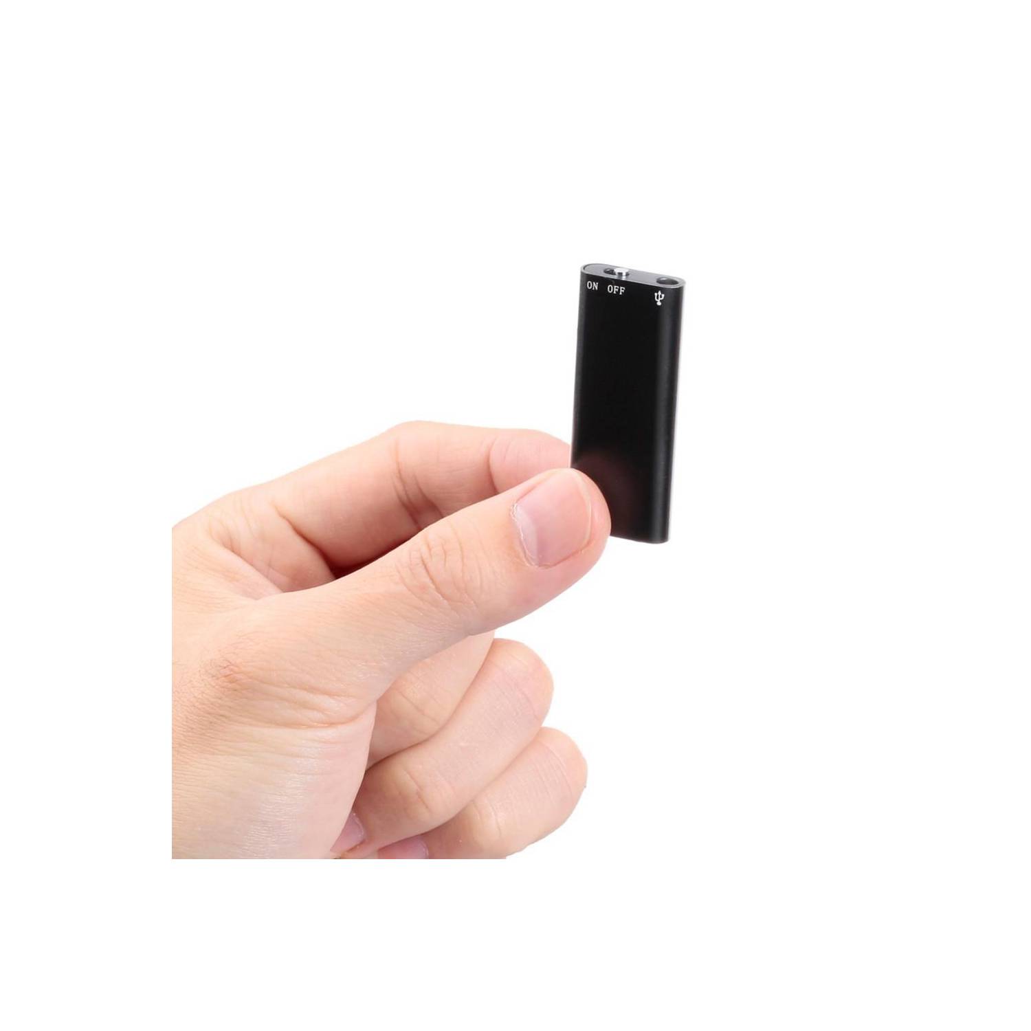 Grabadora digital activada por voz de 8GB Grabadora de audio espía Pequeña  grabadora oculta de dictáfono (Negro)