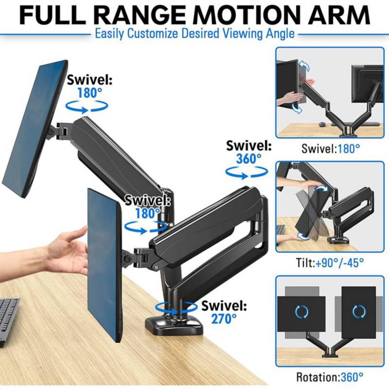 Brazo de soporte/brazo giratorio para soporte de monitor