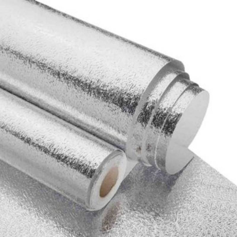 Papel Aluminio Adhesivo 40cmx2m Tapiz Antigrasa para Cocina
