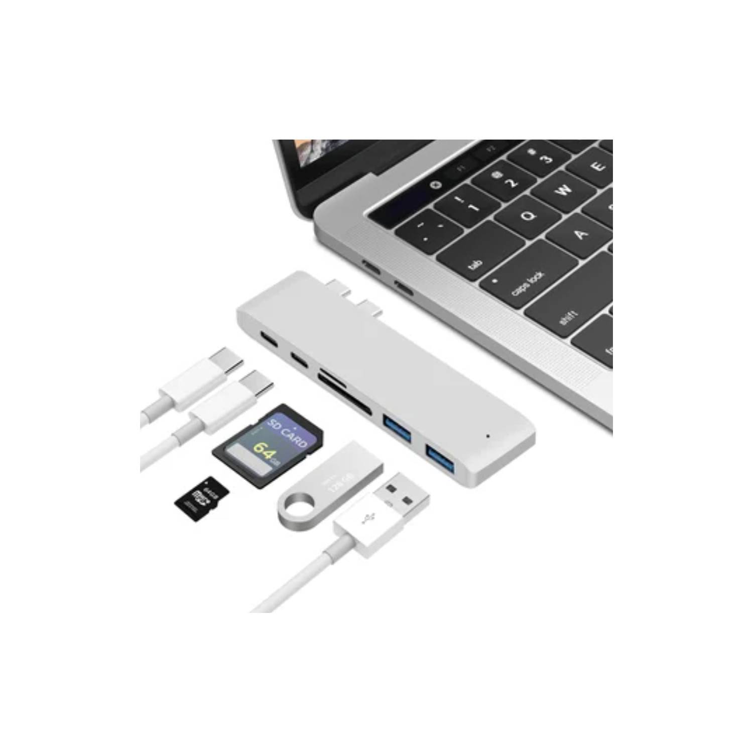 Lector de Tarjetas Tipo C Micro SD/SD/mmc/Md + HUB 3 Puertos USB 3.0