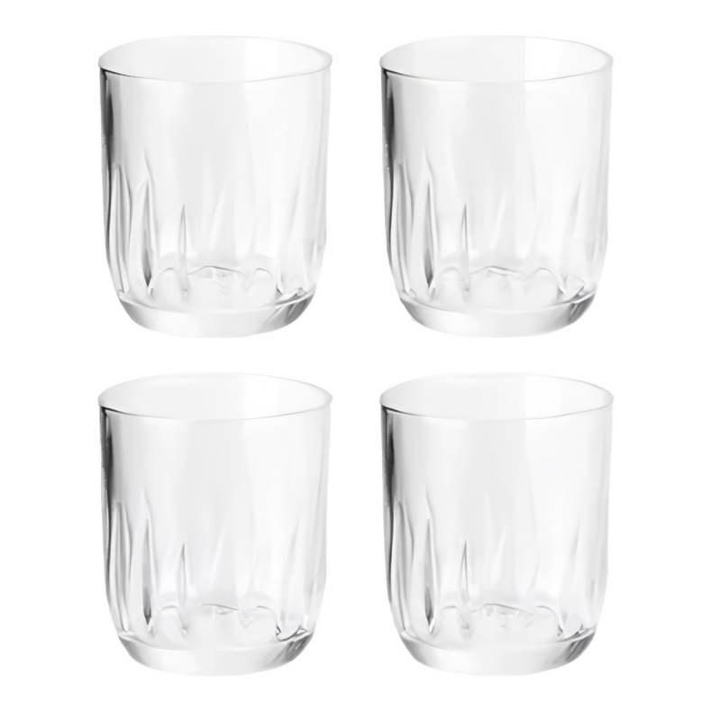 Set Hielera de Vidrio mas 4 Vasos Elegantes INSPIRA