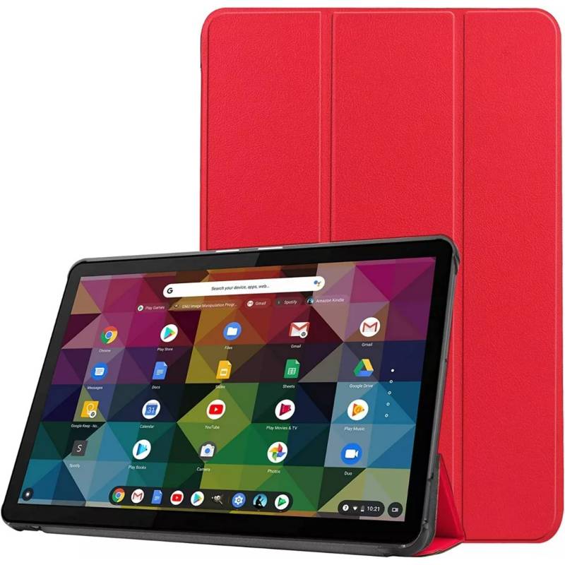GENERICO - Funda Book Cover para Tablet Lenovo Chromebook Duet 10.1 X636 Rojo