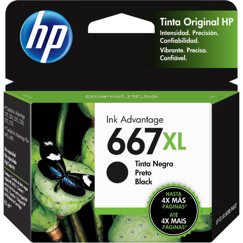 HP - Cartucho Tinta Hp 667 Negro Alto Rendimiento Deskjet Plus
