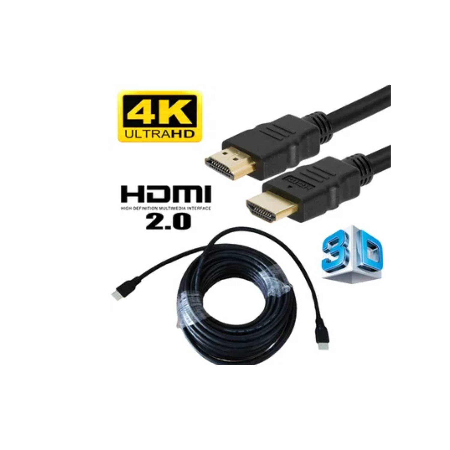 Cable Hdmi 2.0 4k Ultra Hd Alta Velocidad 3d 20 Metros 2160p - PVC