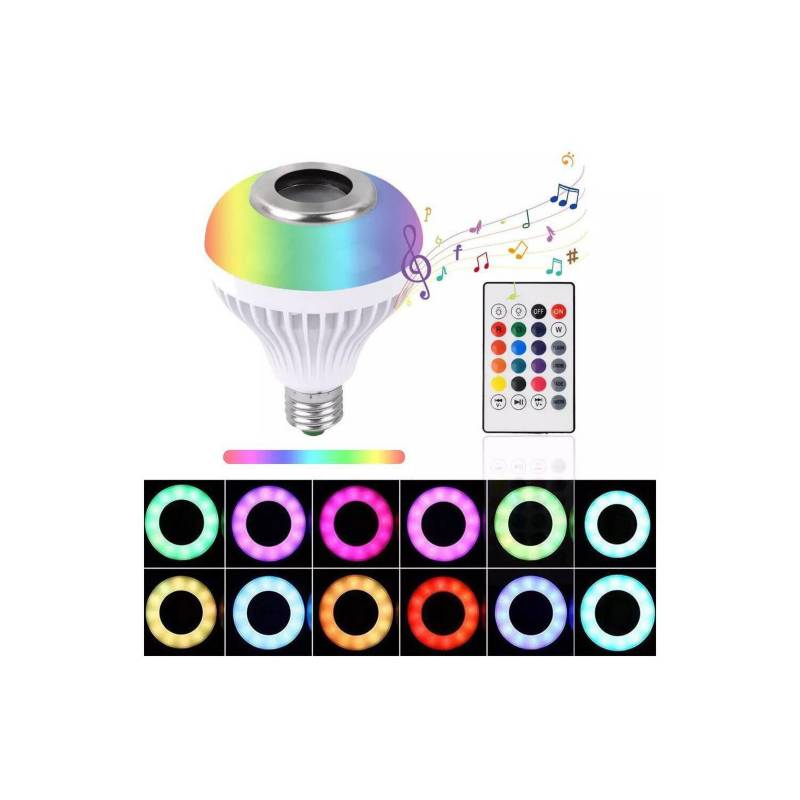 Foco LED Con Parlante Bluetooth 16 Colores