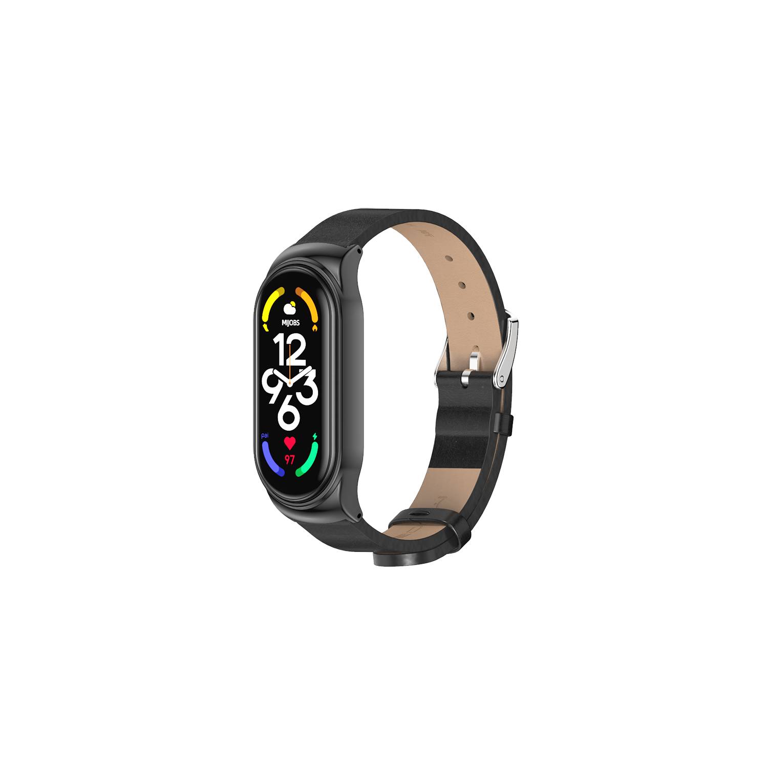 Correa de Cuero Para Xiaomi Mi Band 6 Negro-Black