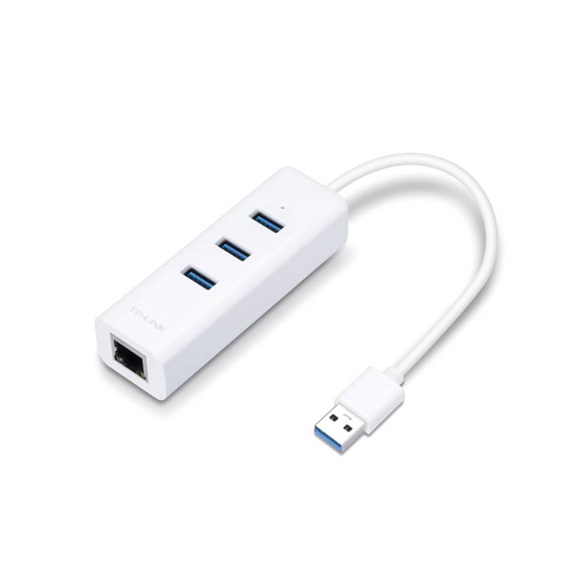 TP LINK - Adaptador USB con HUB de 3 Puertos USB 3.0 Gigabit UE330
