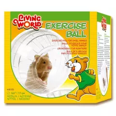 LIVING WORLD - Bola esfera de ejercicio para hamster con parantes 17 cm transparente