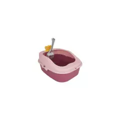 BELEN - Bandeja baño arenero pequeño con pala y borde - gatos - rosado