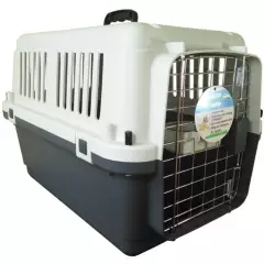 PET MODE - Kennel jaula transportadora para perros l50 - gris y beige