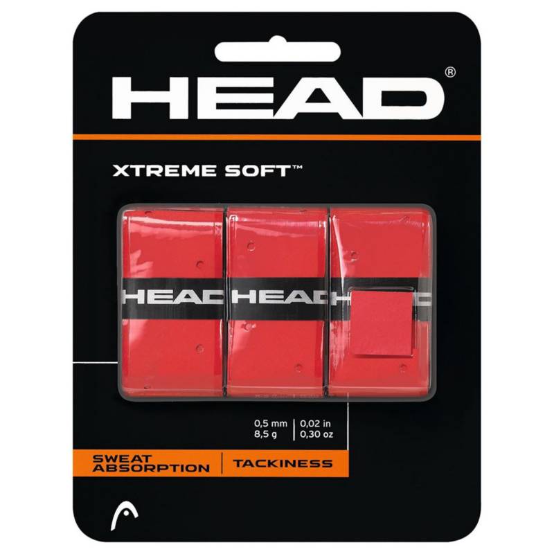HEAD - Pack de 3 Overgrips Para Raqueta de Tenis - Rojo