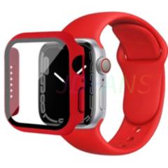 kit correa y case Apple watch 44mm iWatch 6 5 4 3 SE color rojo