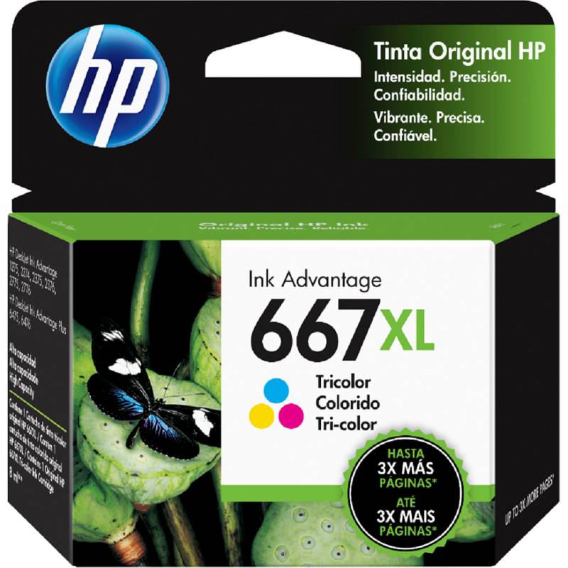 HP - Cartucho Tinta Hp 667 Tricolor Alto Rendimiento Deskjet Plus