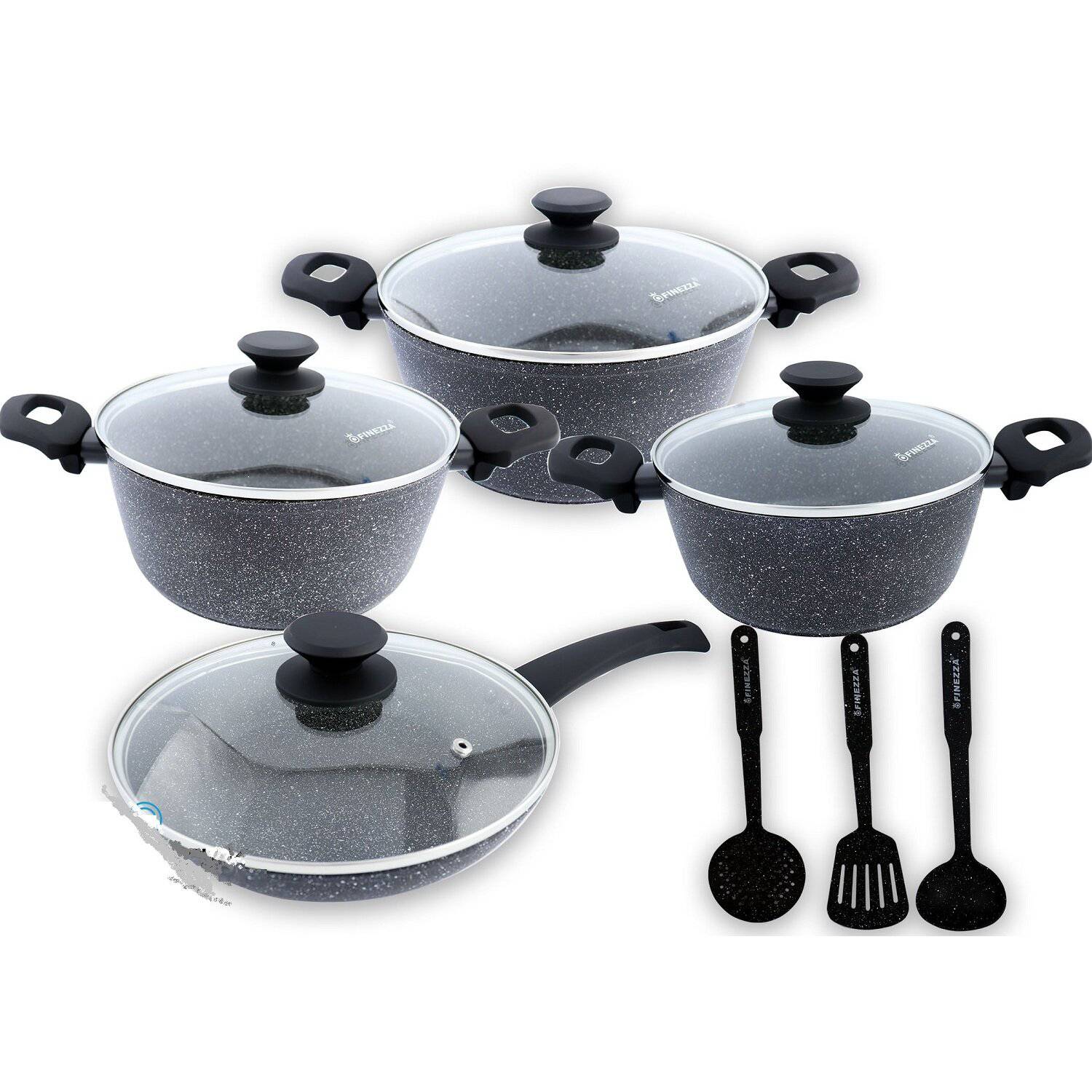 Set de Ollas Finezza Antiadherente Negro FZ-1625T - ECOMARKPERU