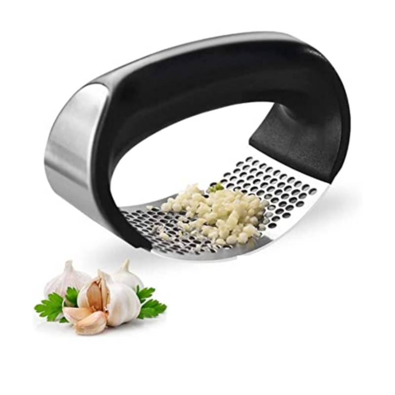 Vktech Garlic Presses,Prensa de Ajo Triturador de Ajo Acero Inoxidable Picador de Ajo - Black