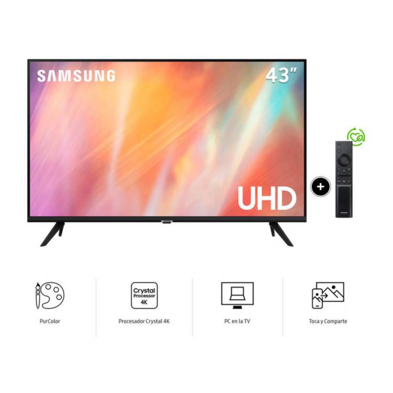 SAMSUNG - Televisor 43 samsung led 4k ultra hd smart un43au7090gxpe 2021