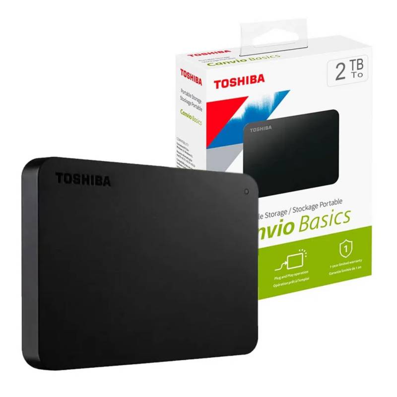 Puede soportar Necesito Diverso Disco Duro Externo 2 Teras Toshiba 2 Tb Canvio Basics TOSHIBA |  falabella.com