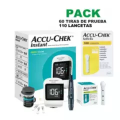 ACCU CHEK - Glucómetro Accu-Chek Instant + 110 Lancetas + 60 Tiras Reactivas
