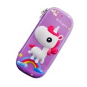 Cartuchera escolar kawaii modelo 3d para niñas - unicornio