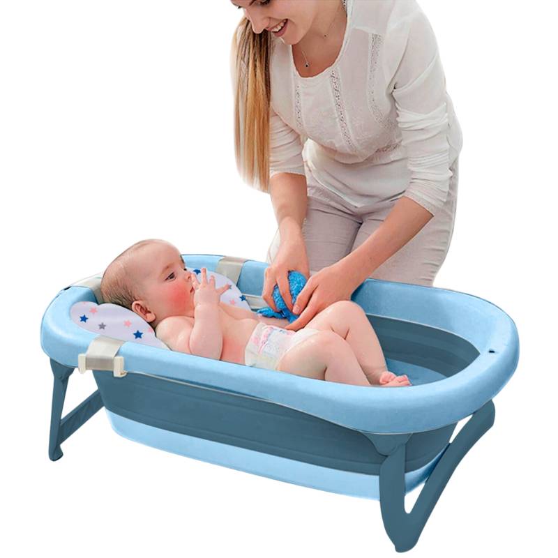 Bañera Plegable com termometro Baby Kits Jelly Azul