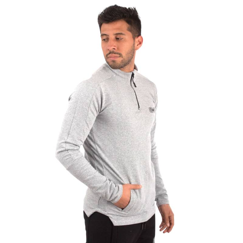 Polera Deportiva Slim Fit Color Gris para Hombre M MUSCLE MUSEUM