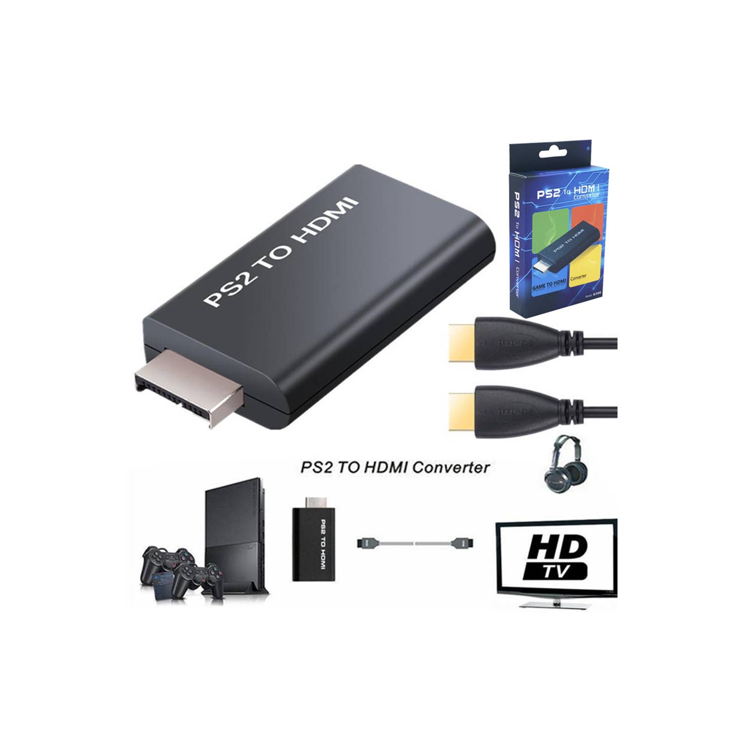 Convertidor PS2 a HDMI Video Converter Audio y Video Adaptador