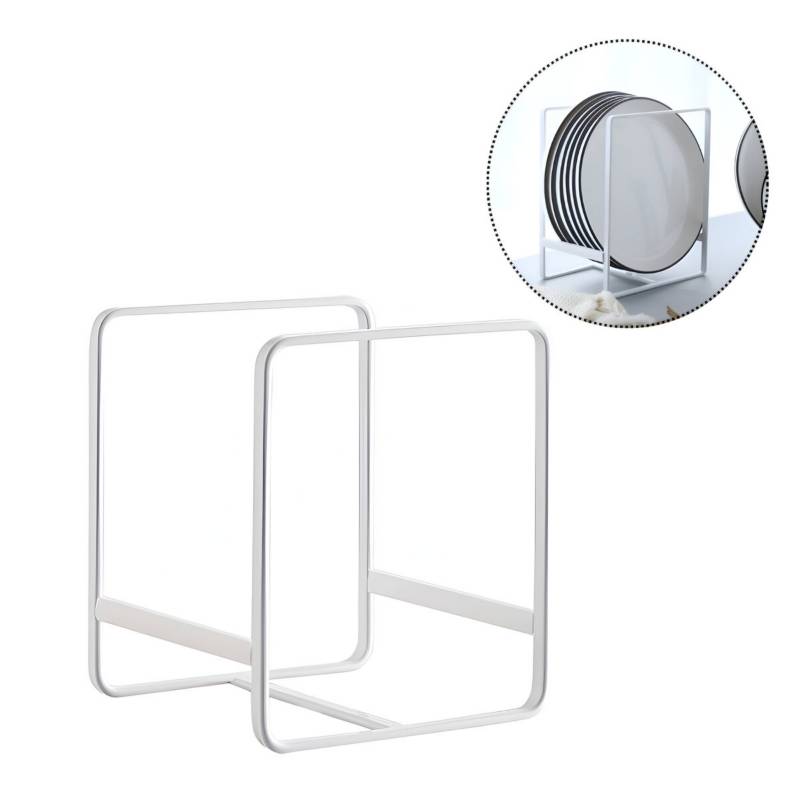 Organizador de Cocina Porta Platos Vajilla para Estantes Alacena Blanco