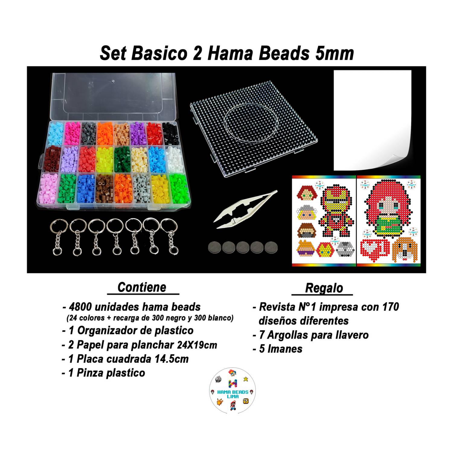 Hama Beads Set Básico 2 (24 COLORES) GENERICO