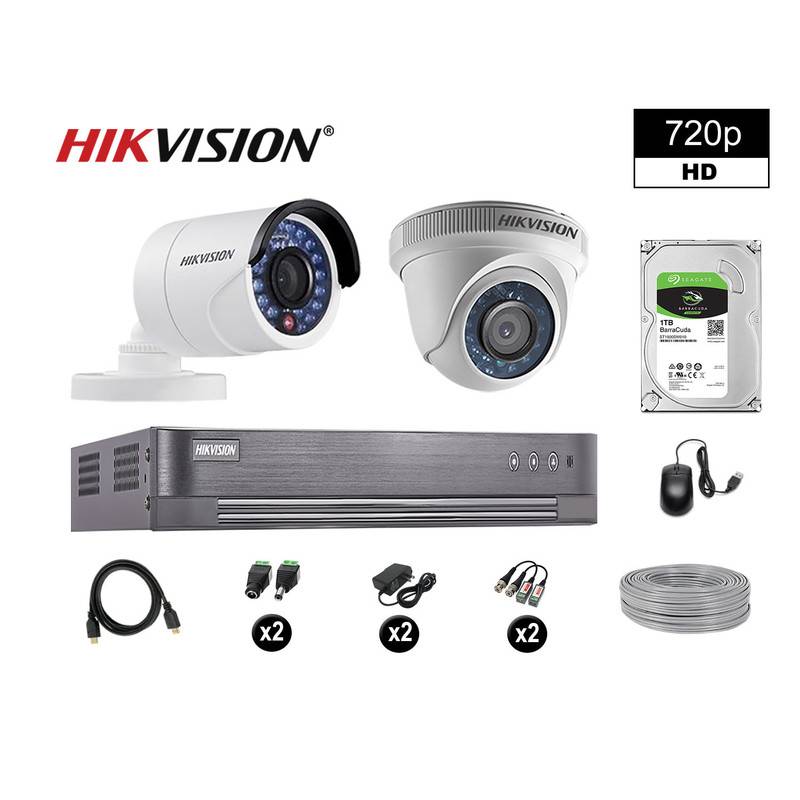 Kit 4 Cámaras de Vigilancia Hikvision Hd 720P 1Tb P2p Kit de