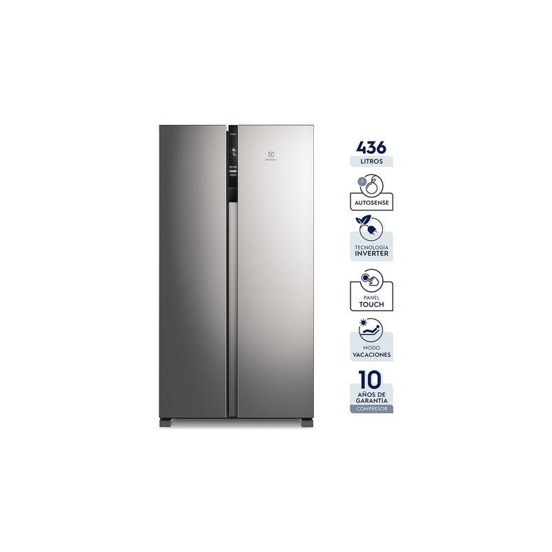 ELECTROLUX - Refrigeradora Electrolux 436L Side by Side Inverter No Frost ERSA44V2HVG